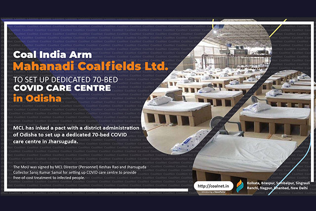 70-bed COVID care center to be set up by MCL in Odisha